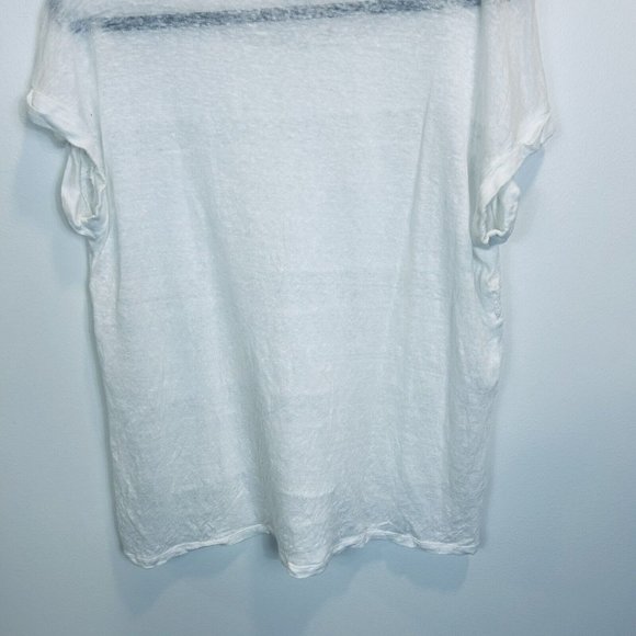 🛑 Anthropologie Akemi + Kin White Lattice Stripe Linen Top size Large? - Picture 8 of 8